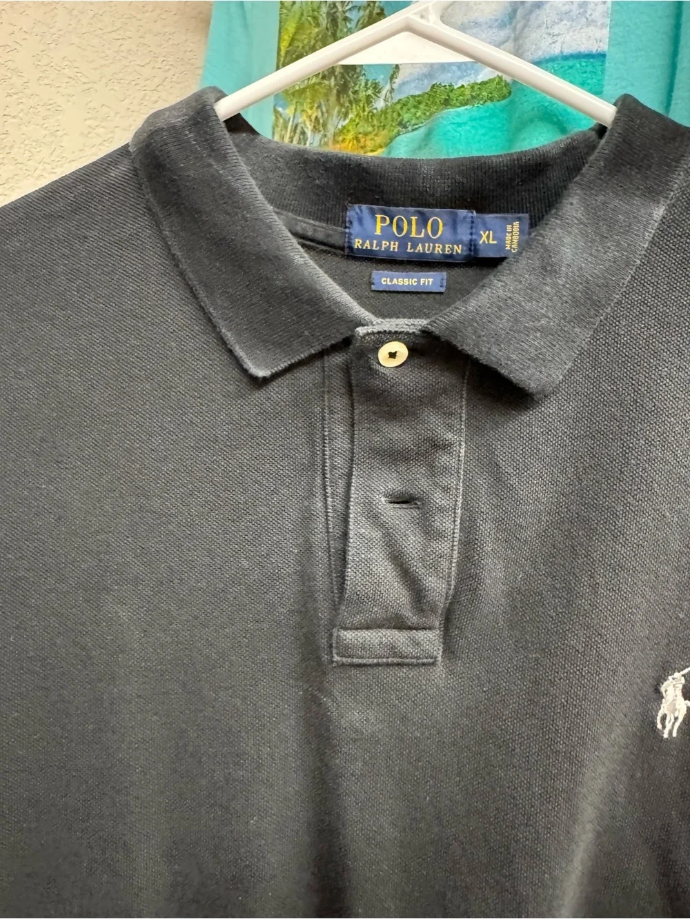 Ralph Lauren Black Polo Shirt with Embroidered Pony